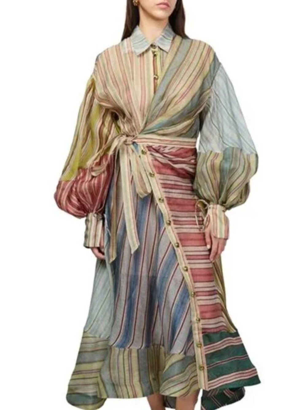 Zimmermann Rebellion Striped Midi Dress